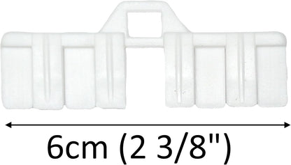 Plastic White 10 pcs Vertical Blind Top Hangers/Clips -Louver Vane Hanger -for 89mm (3.5 inch)