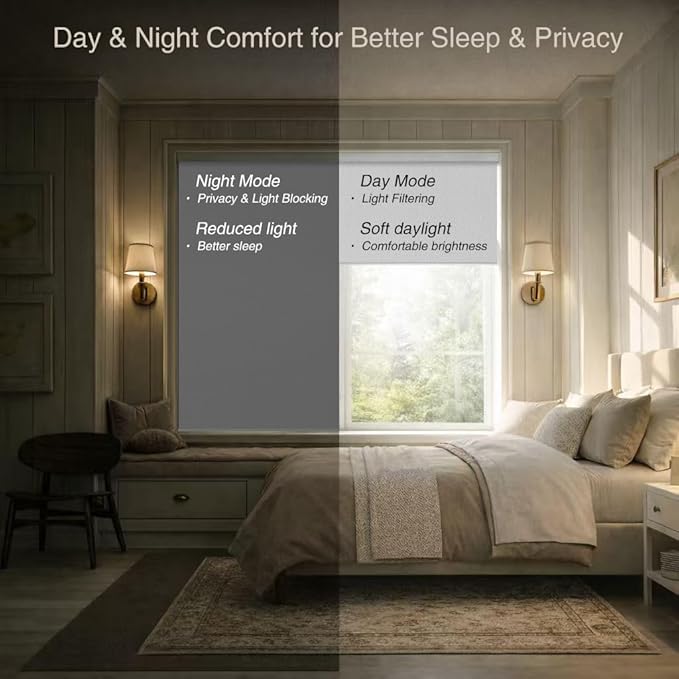 Motorized Blinds with Remote Window Roller Shade Wireless Rechargeable Motor - Image 3