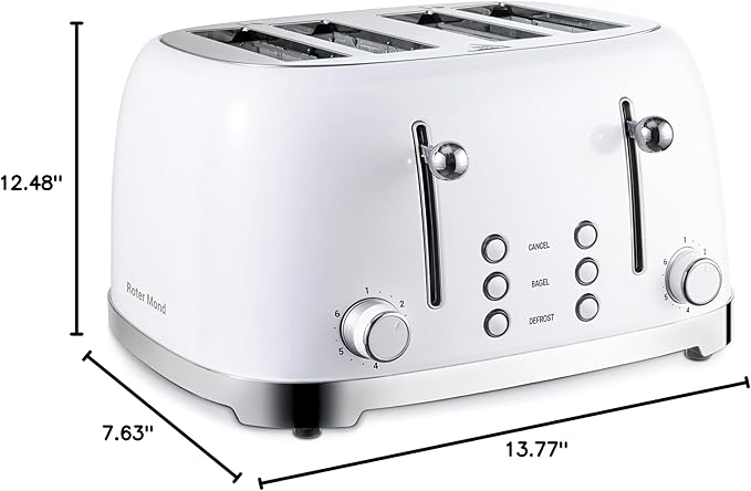 Roter Mond 4 Slice Toaster Retro Stainless Steel - Image 8