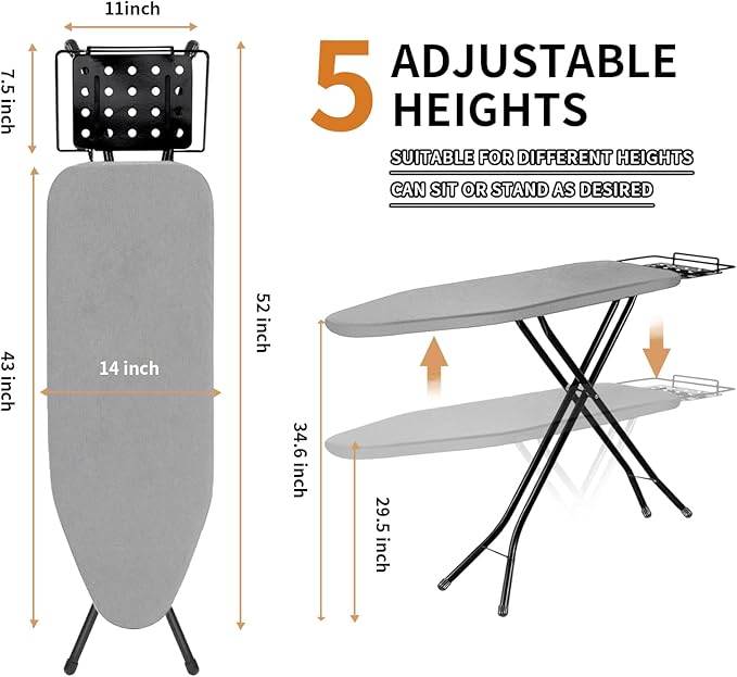 Ironing Board, 43x14 Inch Iron Board - Image 2