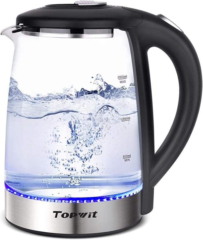 TOPWIT Electric Kettle Glass Hot Water Kettle, 2.0L Water Warmer, BPA-Free by TOPWIT