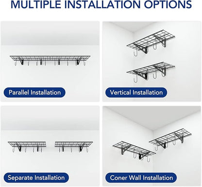 FLEXIMOUNTS Garage Wall Shelving, Includes 8 Bike Hooks, Wall Shelf Garage - Image 5