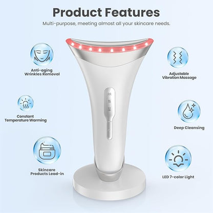 7 Color Light Face and Neck Massager Tool of Double Chin Reducer, Facial - Image 7