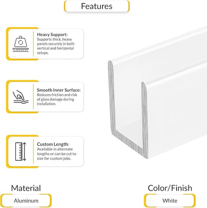 Brixwell 3/8" Fixed Panel Shower Door Deep U Channel, Deep Profile - Image 3