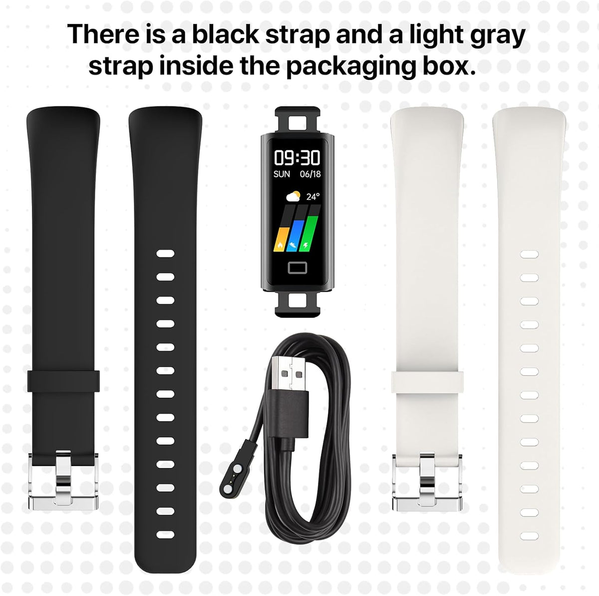 fitness tracker with step/distance/calories counter for women men shown in use