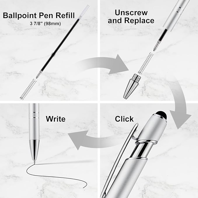 LINFANC 12 Pack Silver Ballpoint Pen - Image 6
