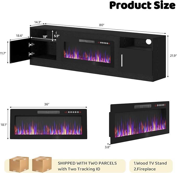 Lemberi Fireplace tv Stand - Image 7