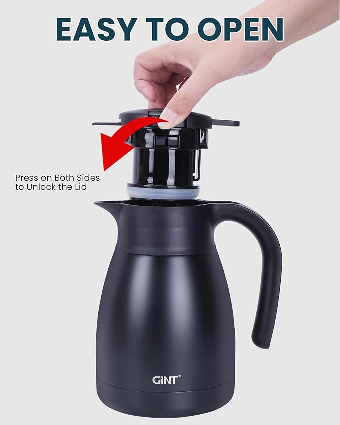 GiNT 1L / 34Oz Thermal Coffee Carafe, Insulated Stainless Steel Coffee Carafes - Image 6
