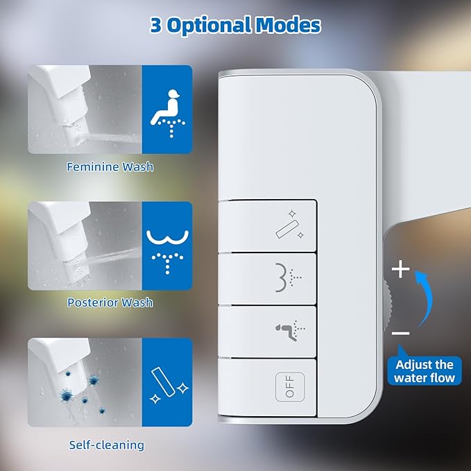 Hibbent Bidet Attachment for Toilet, Non-Electric Dual Nozzle for Frontal & - Image 2