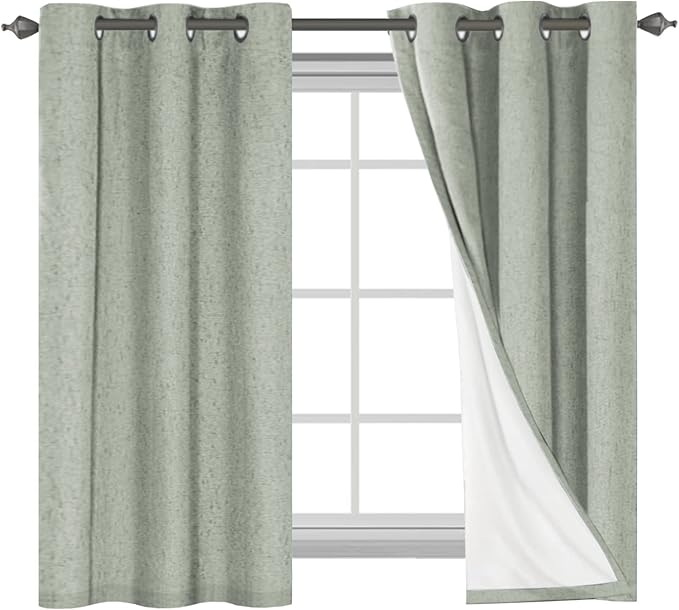 H.VERSAILTEX Primitive Linen Curtains 100% Blackout Curtain Drapes Burlap by HVERSAILTEX