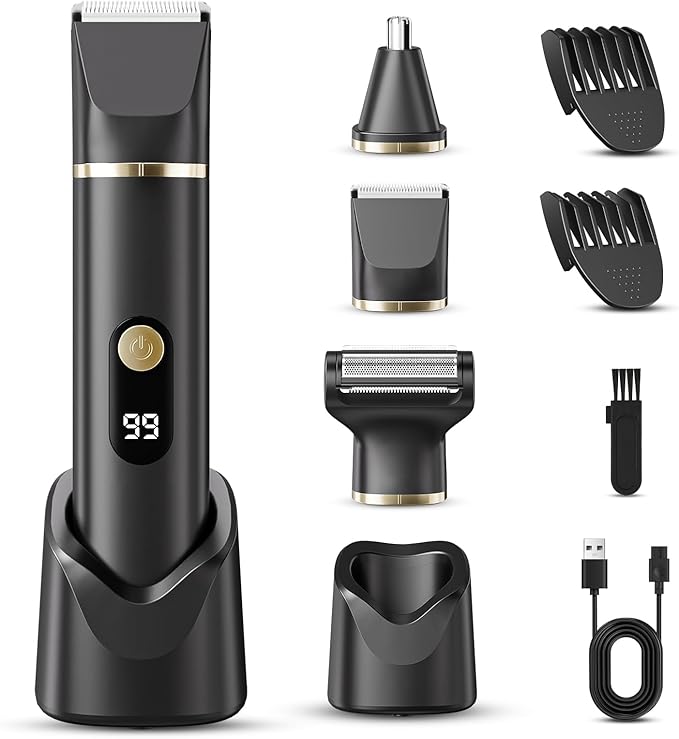 Beard Trimmer for Men, IPX7 Waterproof Body Hair Trimmer Electric Razor Shaver by Unknown