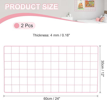 PATIKIL 24"x12" Wire Grid Panel, 2 Pack Board Photo Pictures Memo Display Grid - Image 2