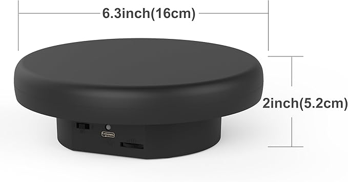6.3 inch / 4.4LBS Load, 360 Degree Electronic Turntable Display Stand - Image 5