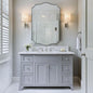 ANDY STAR Brushed Nickel Bathroom Mirror, 24x36’’ Silver Wavy Wall Mirror by ANDYSTAR