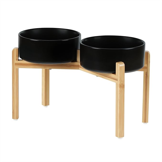 Ceramic Raised Double Bowls Set by Havniva