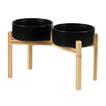 Ceramic Raised Double Bowls Set by Havniva
