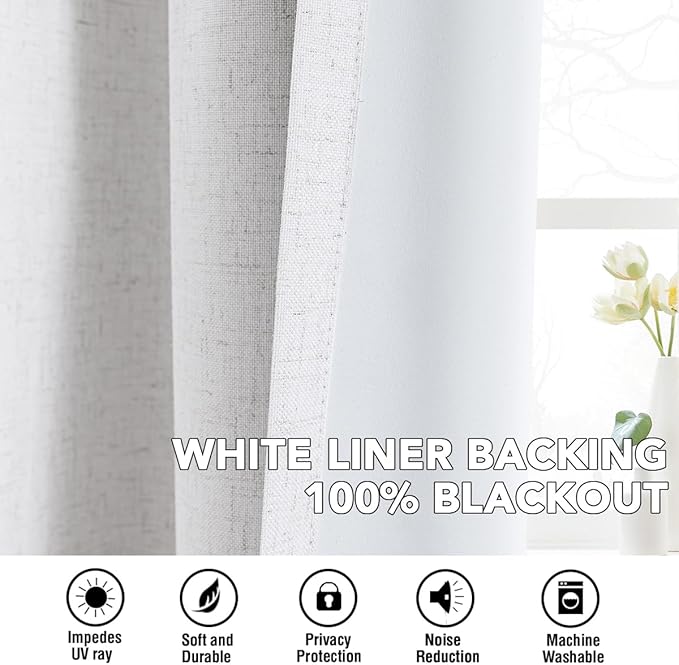 H.VERSAILTEX Linen Curtains 100% Blackout Curtains - Image 6