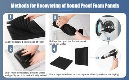 50 Pack Acoustic Foam Panels 1" X 12" X 12" Wedge Soundproof Studio Foam - Image 6