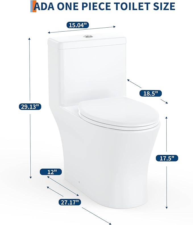 One Piece Toilet with ADA Height - Image 3
