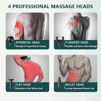 TISSCARE Percussion Massage Gun – 6 Speeds, 4 Attachments - Image 5