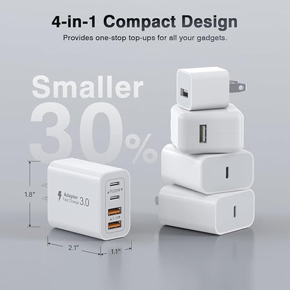 USB C Wall Charger, 40W Fast USB C Charger Block, 4-Port PD+QC Wall Plug Power - Image 8