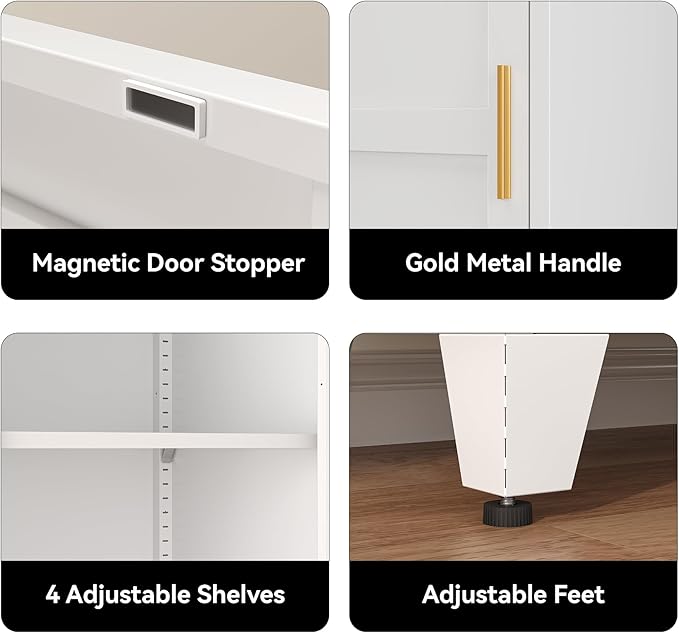 COFaR 67" Tall Pantry Cabinet, Slim Freestanding Cupboard - Image 6