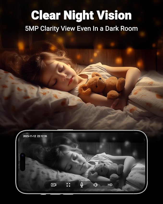 MUBVIEW 5MP Plug-in Indoor Security Camera no Subscription, 5/2.4G WiFi Pet Cam - Image 8