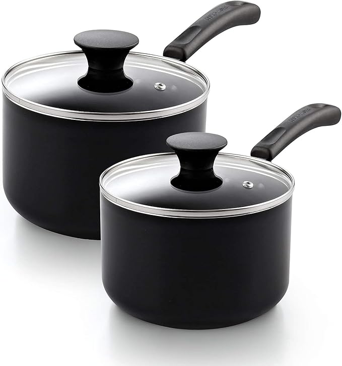 Cook N Home Nonstick Sauce Pan Set 1Qt and 2Qt by CookNHome