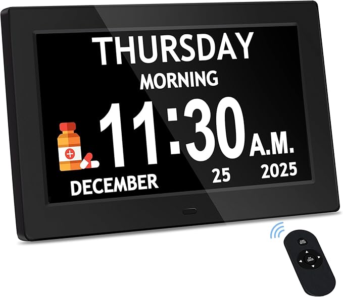 10.1'' Extra Large Digital Clock, 1280*800p HD Display, Dementia Clock by Flyruit