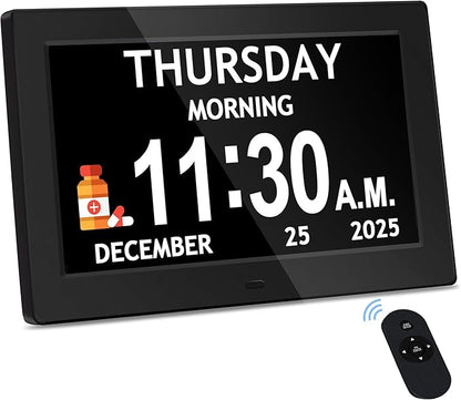 10.1'' Extra Large Digital Clock, 1280*800p HD Display, Dementia Clock by Flyruit