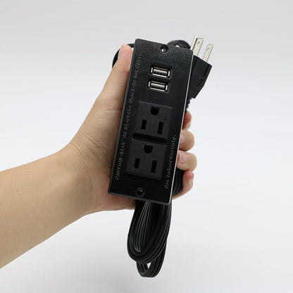 Desktop Power Strip with 2 Outlets 2 USB 2.1A Insert Mounting Built in Desk - Image 6