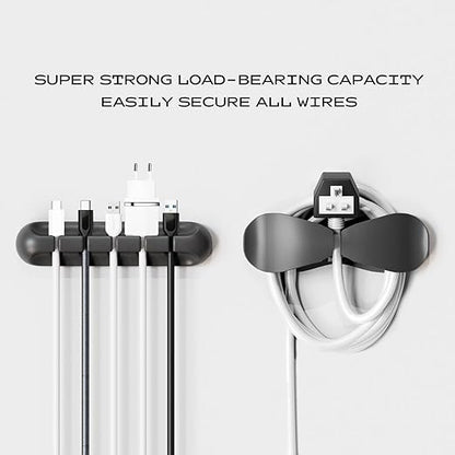 Apromisith USB Cable Organizer Clips Cord Holder, 12 Packs Black Self Adhesive - Image 6