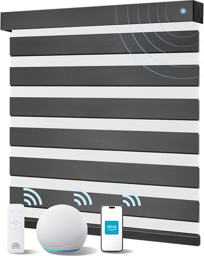 Smart Zebra Blinds for Windows, Alexa Motorized Blinds by JaeJaes