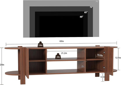 ZOSQUARE 65 Inch TV Stand for Up to 75 inch TVs, Fluted Entertainment Center - Image 2