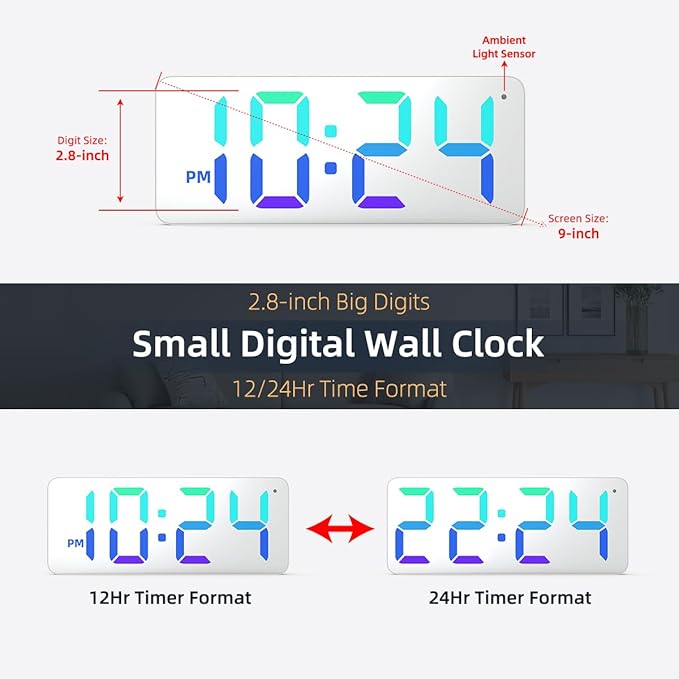 XUANZIT LED Digital Wall Clock - Image 3