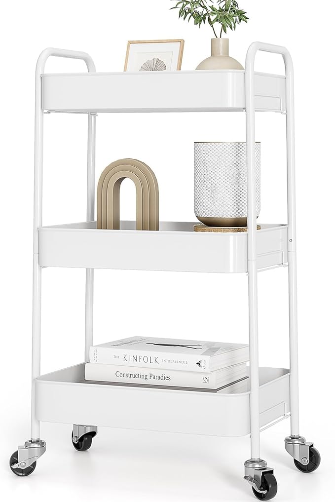 TOOLF 3-Tier Metal Rolling Cart - Image 9