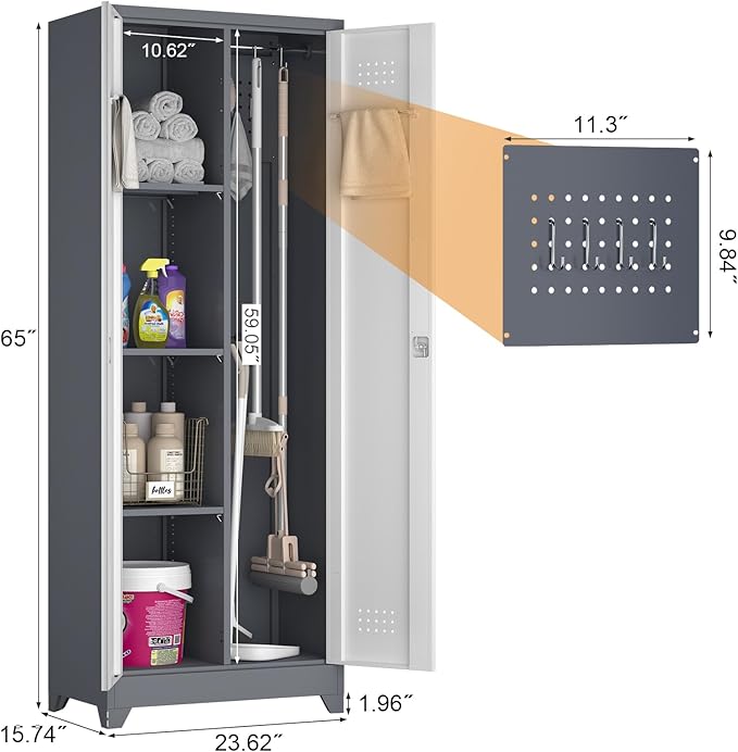 GREATMEET Broom Closet, Broom Closet Cabinet - Image 3