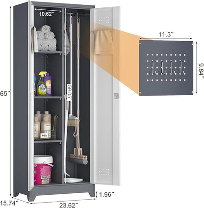GREATMEET Broom Closet, Broom Closet Cabinet - Image 3