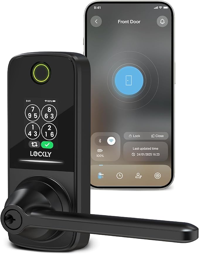 Lockly Smart Lock Secure Pro, Fingerprint Door Lock, Keyless Entry, Built-in by Lockly