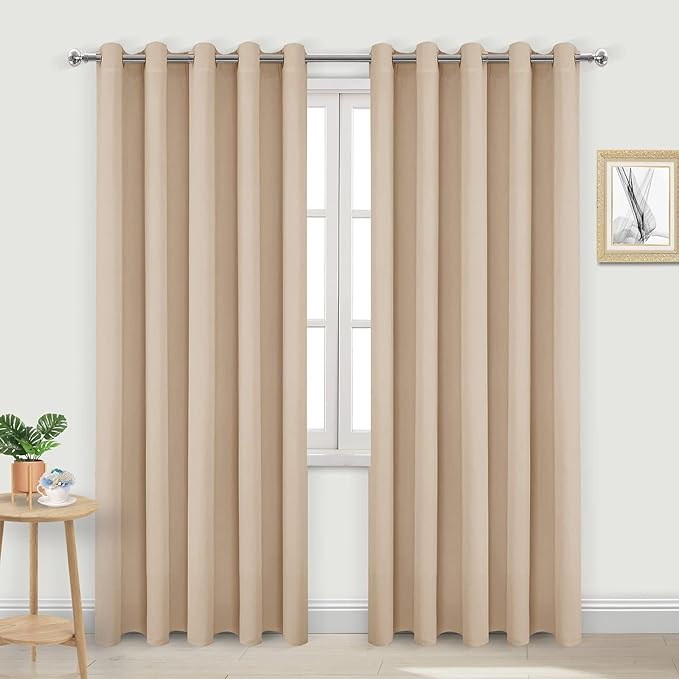 DWCN Blackout Curtains 60 Inch Wide, Room Darkening Thermal Insulated Grommet by DWCN