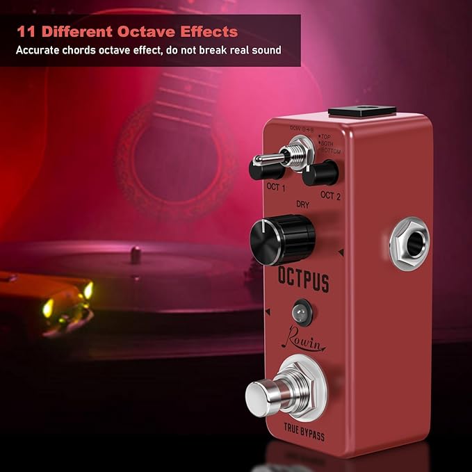 Rowin Polyphonic Octave Guitar Effects Pedal Pure Octopus Digital Mini Single - Image 2