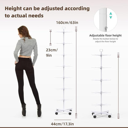 YEOOE Retail Display Racks 7 Tier Spinning Display Stand, Movable Shop Spinner - Image 2