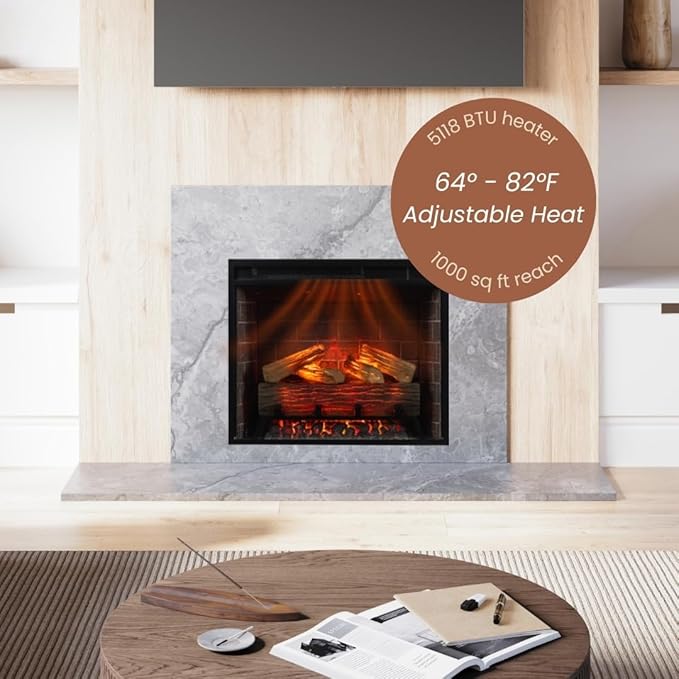 Modern Ember Uptown 23" Smart Electric Fireplace Insert, Alexa/WiFi Enabled - Image 3