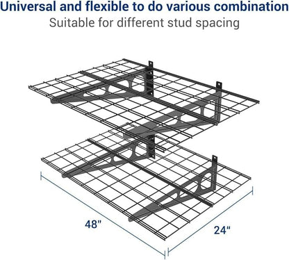 FLEXIMOUNTS 2 Pack 2x4ft Garage Shelving, Wall Shelf Garage Storage Rack - Image 2