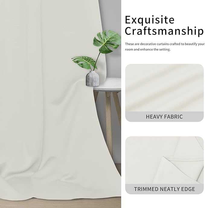 Easy-Going Blackout Curtains for Bedroom, Solid Thermal Insulated Grommet and - Image 5