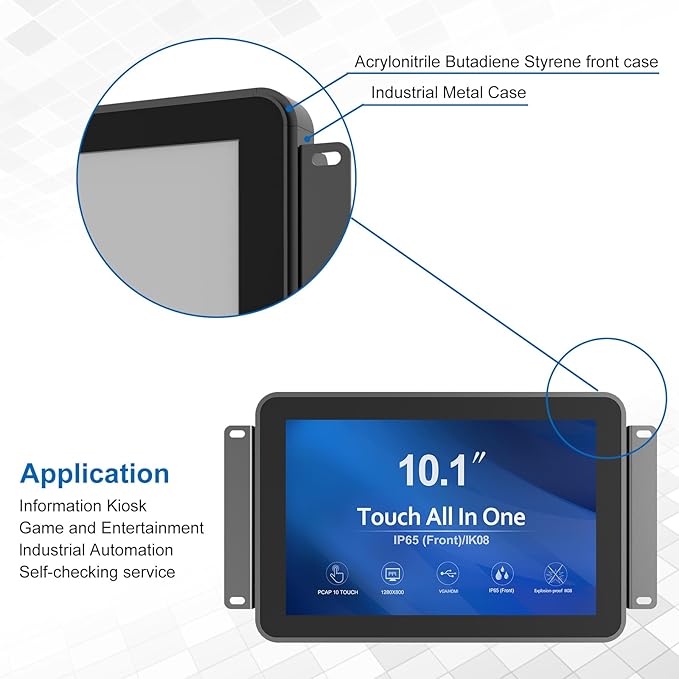 10.1 Inch 1000 Nits Sunlight Readable Multi Touch PCAP Open Frame Touch Screen - Image 4