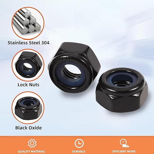 MewuDecor 5/16-18 Nylon Insert Hex Lock Nuts Locknuts, 304 Stainless Steel 18-8 - Image 4