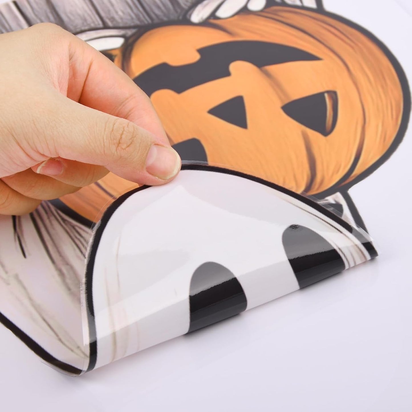 AhfuLife Large Halloween Ghost Window Clings Decorations, 12.6 x 35.4 inc, 4 Sheets Big Spooky Ghost Window Stickers Double Side Reusable Decals for Halloween Home Party Indoor Decorations
