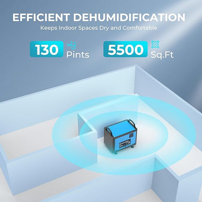 EUHOMY 130 Pint Crawl Space Dehumidifier - Image 2