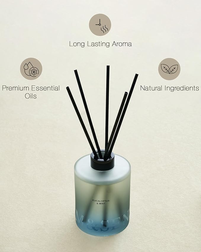 M&SENSE Eucalyptus & Mint Reed Diffuser Set - Image 4